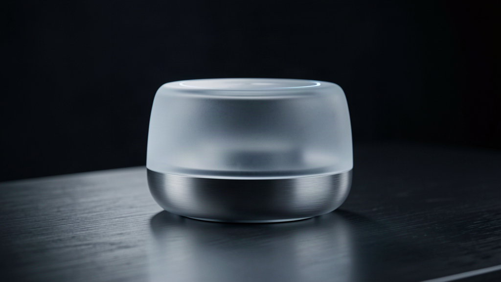 Seedream 5 Pro render of a translucent speaker